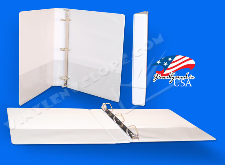 White Clear Overlay 1 1/2" Slant D Ring Binder